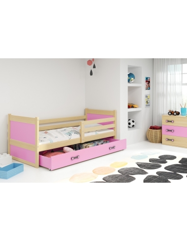 Vaikiška lova RICO - pušis-rožinė, viengulė