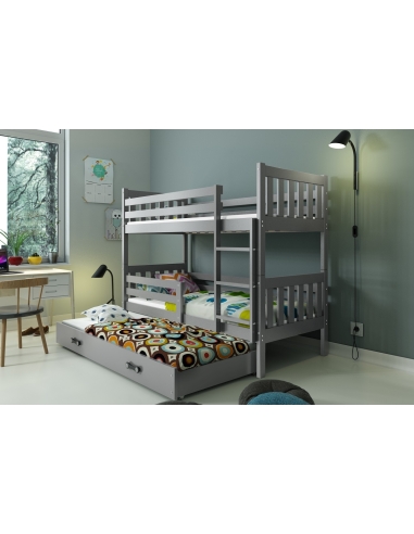 Bunk Bed For Children CARINO - Grafit, Triple, 190x80cm