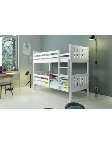 Bunk Bed For Children CARINO - White, 190x80cm