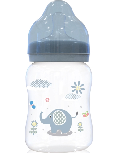 Maitinimo buteliukas Baby Care Moonlight, 250ml, mėlynas