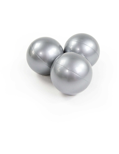 Plastikinių kamuoliukų rinkinys MeowBaby, 50vnt., sidabriniai