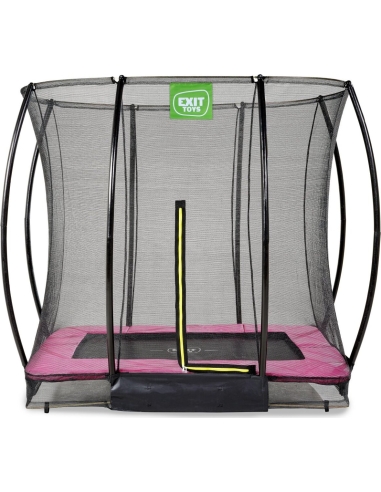 EXIT Silhouette ground trampoline 153x214cm with safety net - pink