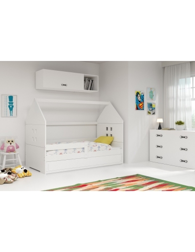 Vaikiška lova NAMELIS 1 - balta, viengulė, 160x80cm