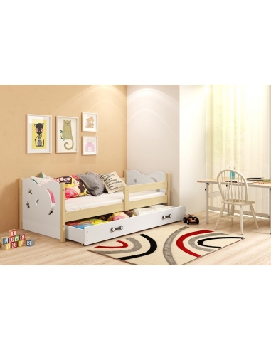 Bed for Children MYKOLAS - Pine-White, Single, 160x80cm