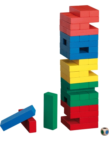 Game Philos Tumbling Tower Colourful 7.5 x 7.5 x 30 cm