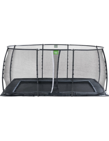 EXIT Dynamic ground level trampoline 275x458cm with safety net - black