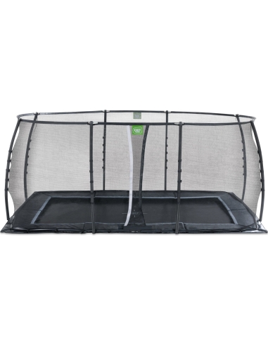 EXIT Dynamic ground level trampoline 305x519cm with safety net - black
