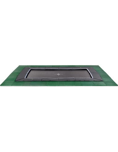 EXIT Dynamic ground level trampoline 305x519cm with Freezone safety tiles - black