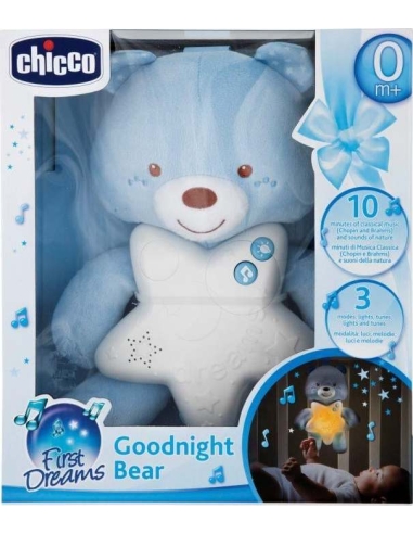Minkštas žaislas Chicco Goodnight Bear, mėlynas