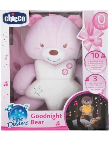 Minkštas žaislas Chicco Goodnight Bear, rožinis