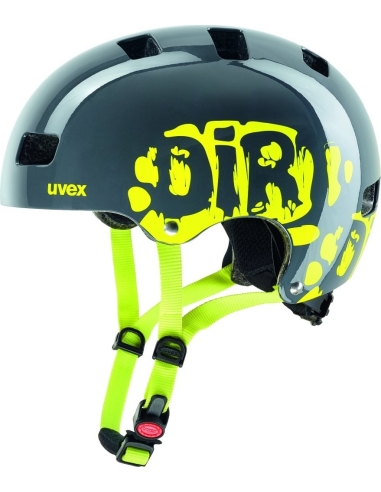 Dviratininko šalmas Uvex Kid 3 Dirt Bike, dydis 51-55cm, pilkas/geltonas