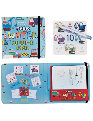 Color-In Cards with Water Marker Floss & Rock Construction