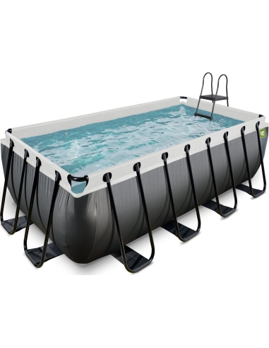 EXIT Black Leather pool 400x200x122cm with sand filter pump - black