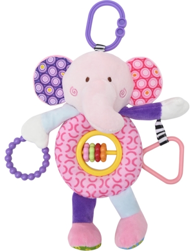 Pliušinis barškutis-drambliukas Lorelli Toys, rožinis