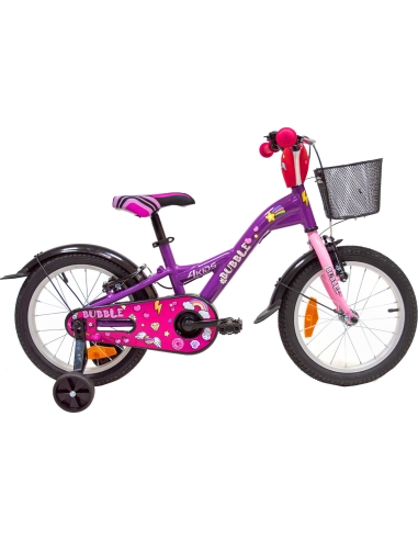 Dviratis 4KIDS Bubble 16", dydis 10" (25.5 cm), violetinis