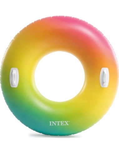 Pripučiamas plaukimo ratas vaivorykštė 119cm INTEX