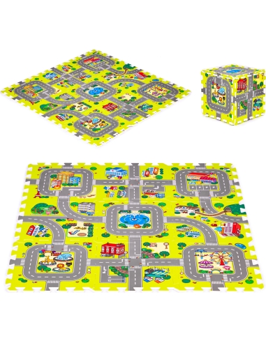 Putų kilimėlis vaikams City 9 elementai 90,5x90,5cm IPLAY