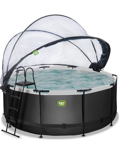 EXIT Black Leather pool ø360x122cm with sand...
