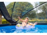 EXIT Black Leather pool ø360x122cm with sand filter pump and dome - black
