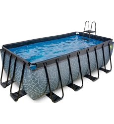 EXIT Stone pool 400x200x122cm with sand filter pump - grey