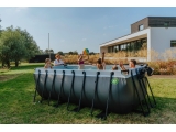 EXIT Wood pool 400x200x122cm with sand filter pump - brown