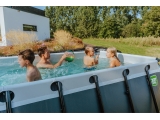 EXIT Wood pool 400x200x122cm with sand filter pump - brown