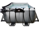 EXIT Black Leather pool 540x250x100cm with sand filter pump and dome - black