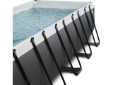 EXIT Black Leather pool 540x250x100cm with sand filter pump and dome - black