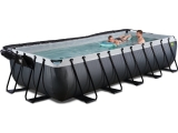 EXIT Black Leather pool 540x250x100cm with sand filter pump and dome - black