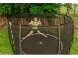 EXIT Dynamic ground level trampoline ø366cm with safety net - black