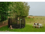 EXIT Dynamic ground level trampoline ø366cm with safety net - black