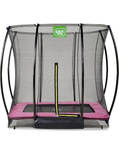 EXIT Silhouette ground trampoline 153x214cm with safety net - pink