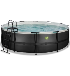 EXIT Black Leather pool ø488x122cm with sand filter pump - black