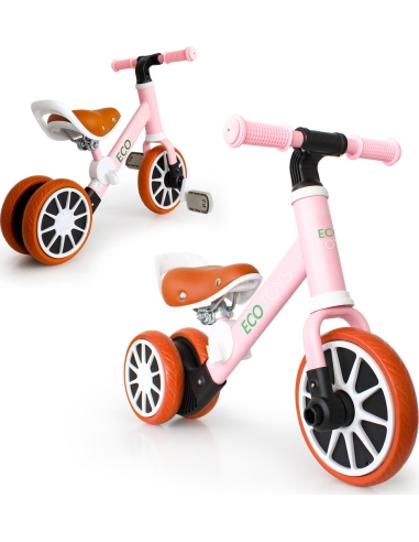 Balansinis dviratukas su pedalais Ecotoys 2in1, rožinis