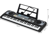 Didelis klavišinis pianinas su mikrofonu vaikams + maitinimo šaltinis
