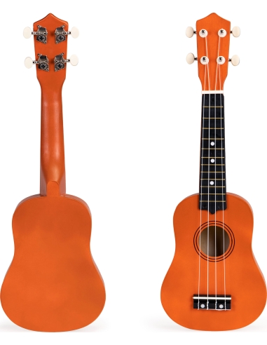 Medinė ukulelė gitara vaikams 4 stygų nailono ECOTOYS