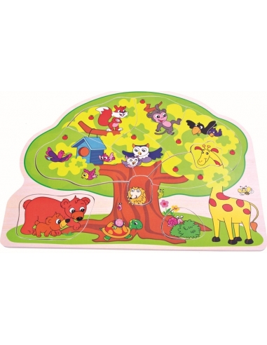 Wooden puzzle "Wild animals", 24 months+