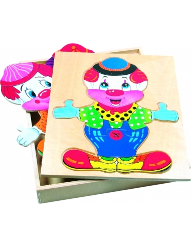 Wooden puzzle "Dress up clown Fred", 3+