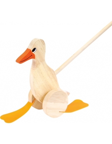 Wooden push-along toy, Duck