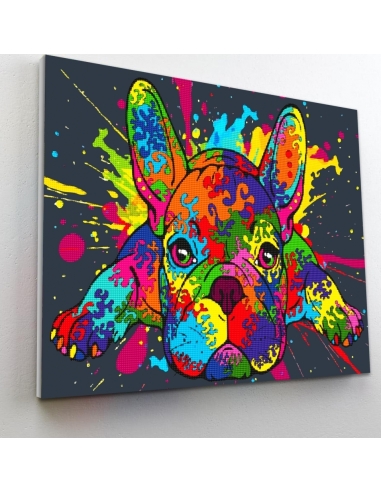 Splat Planet pixel art FRENCH BULLDOG 30x40 cm