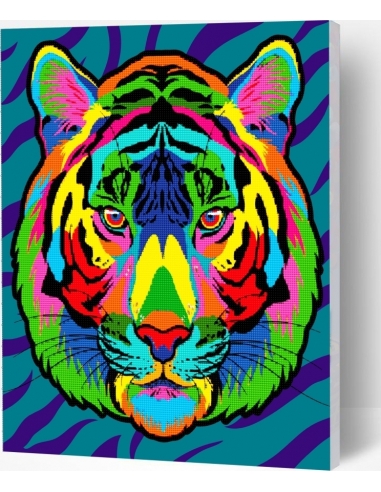 Splat Planet pixel art POP ART TIGER 30x40 cm