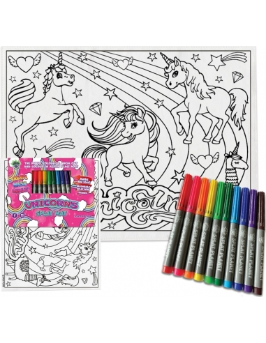 Colouring placemat UNICORNS