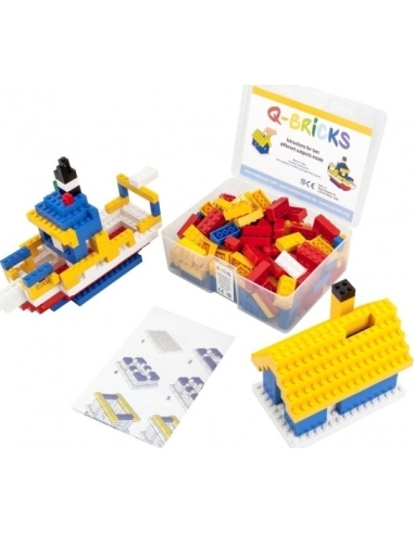 Q-Bricks rinkinys - Žvejo namelis+Taupyklė, 207 vnt