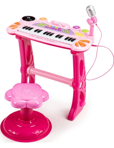 Pianinas su mikrofonu EcoToys, rožinis