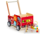 Medinis lavinamasis stumdukas su kaladėlėmis Eco Toys Fire Brigade
