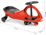 Gravitacinė važiuoklė vaikams LED ratai raudona ECOTOYS