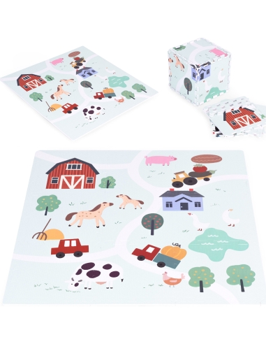 Didelis EVA putų kilimėlis vaikams Ūkis 90,5x90,5 cm 21 el. ECOTOYS